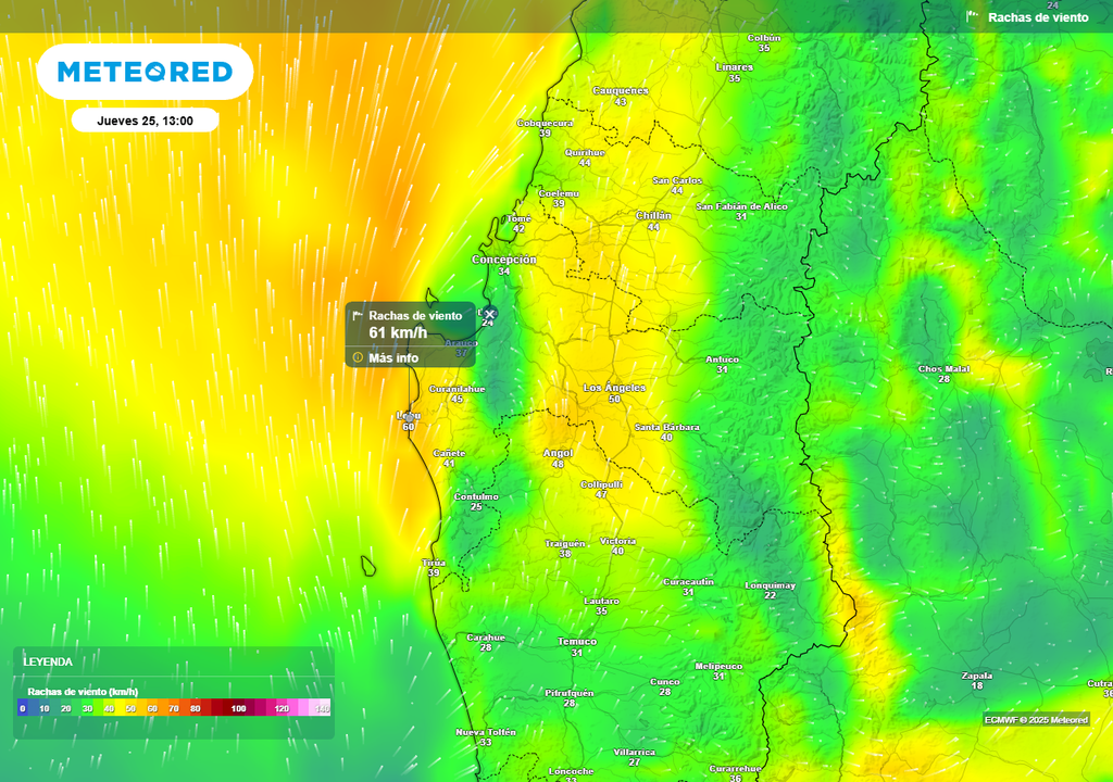 Pronóstico Navidad 2025 en Chile centro sur, Meteored