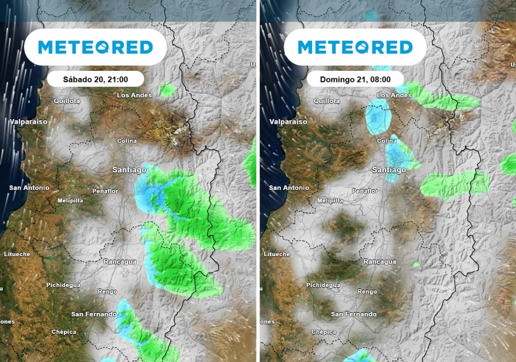 Precipitaciones El modelo ECMWF muestra precipitaciones muy débiles en la RM el fin de semana: además los chubascos serían focalizados y aislados.