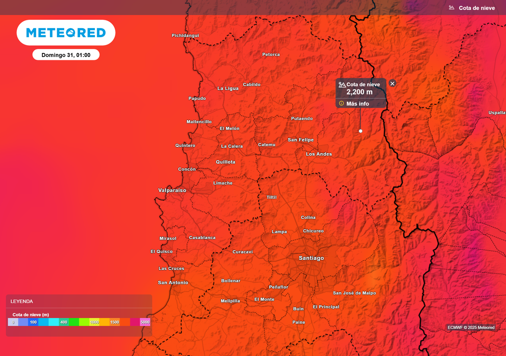 mapa de cota de nieve. mapa de cota de nieve.