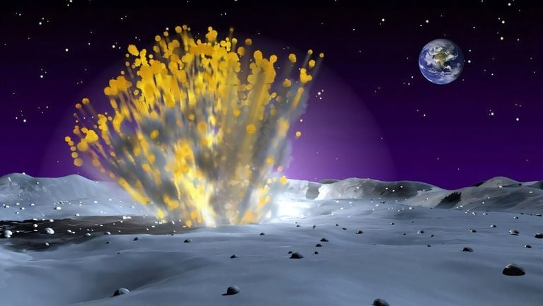 Una posible lluvia de meteoritos podría amenazar a los satélites de la Tierra tras el impacto de un asteroide en la Luna