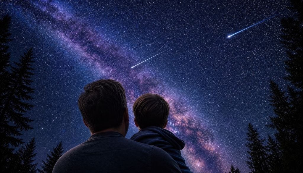 Siempre una lluvia de meteoros (o estrellas) es buena ocasión para compartirla con la familia.