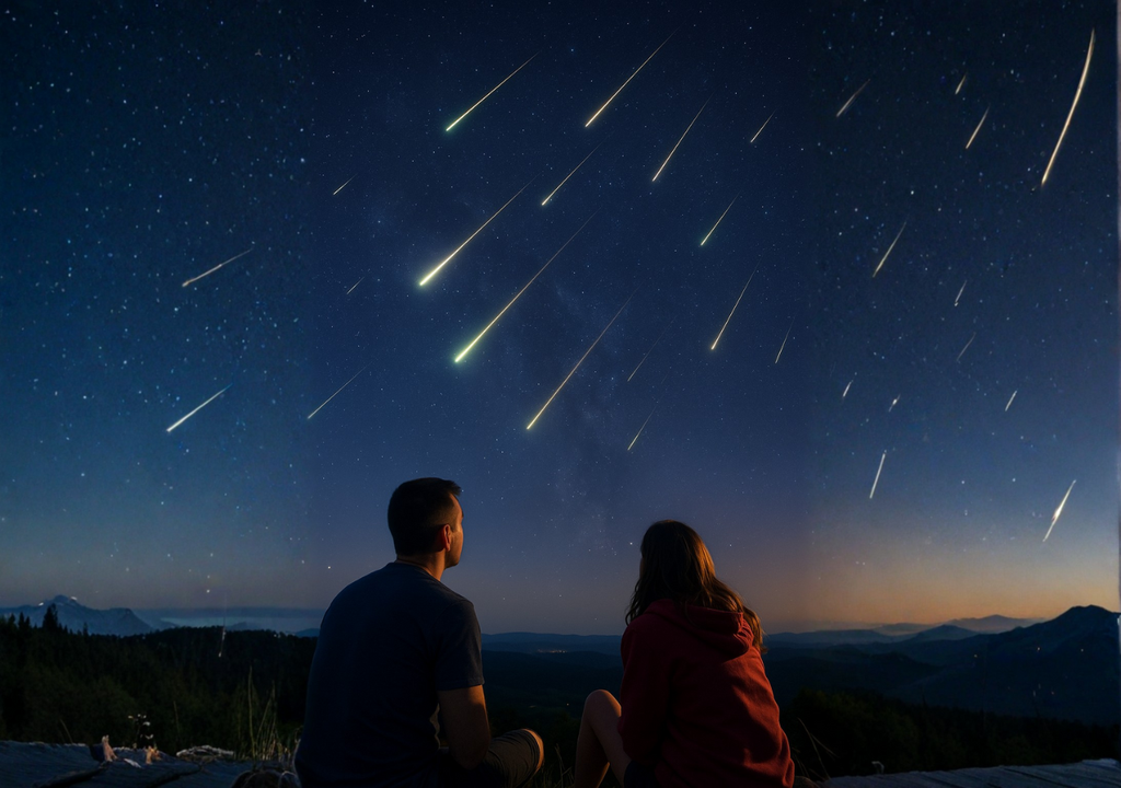 Personas observando la lluvia de meteoros Leónidas bajo el cielo nocturno de Chile, un espectáculo natural visible en la madrugada del 17 al 18 de noviembre de 2025.