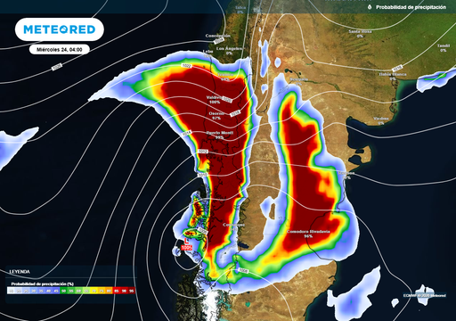 Lluvia de San Juan se acerca a Chile centro-sur: sistema frontal dejar&aacute; rachas de 50 km/h y unos 20 mm el mi&eacute;rcoles 24