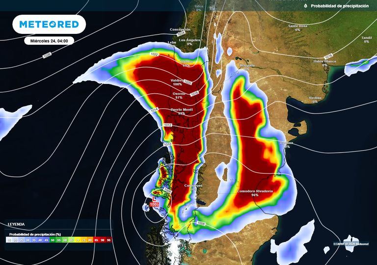 Lluvia de San Juan se acerca a Chile centro-sur: sistema frontal dejar&aacute; rachas de 50 km/h y unos 20 mm el mi&eacute;rcoles 24