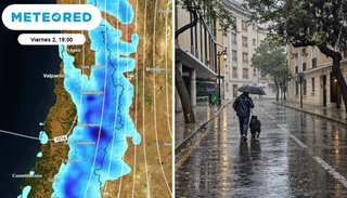 Lluvia en Santiago y RM este viernes 2: primer pulso llegar&iacute;a de madrugada y otro se activa cerca de las 15 horas