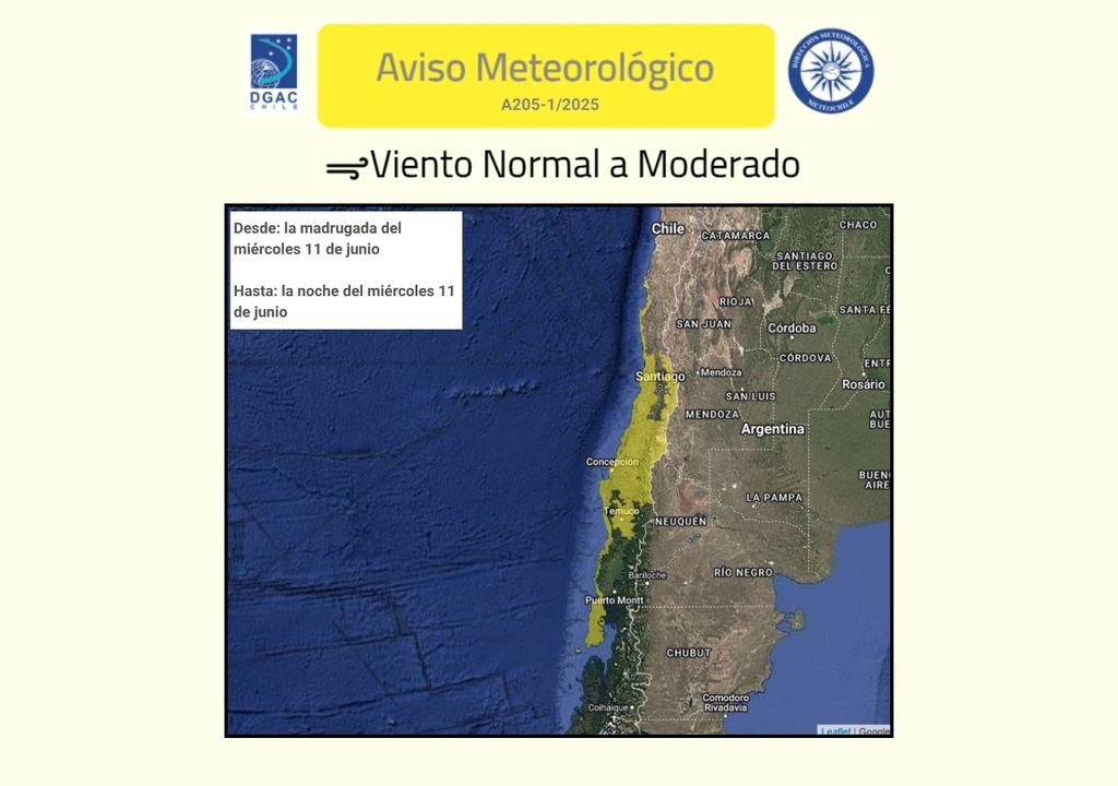 mapa de aviso meteorológico por viento