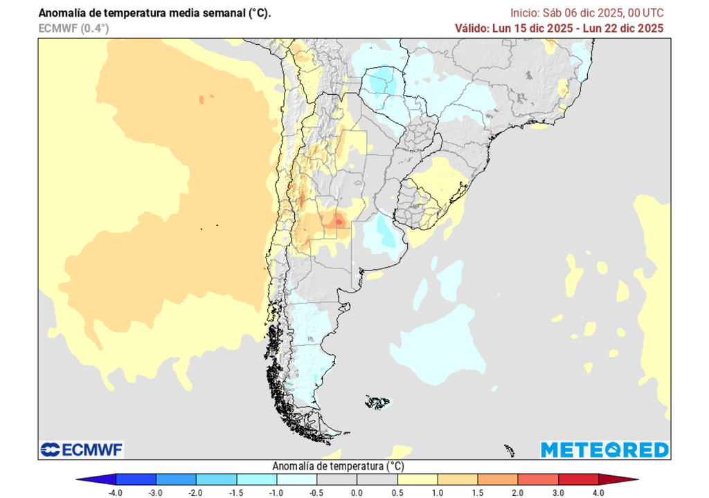 Pronóstico segunda quincena de diciembre 2025, Meteored, Chile Pronóstico segunda quincena de diciembre 2025, Meteored, Chile