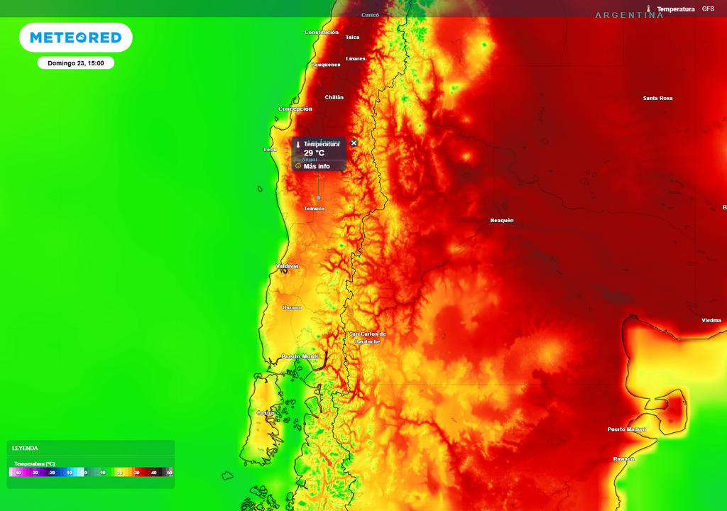 mapa de temperatura.