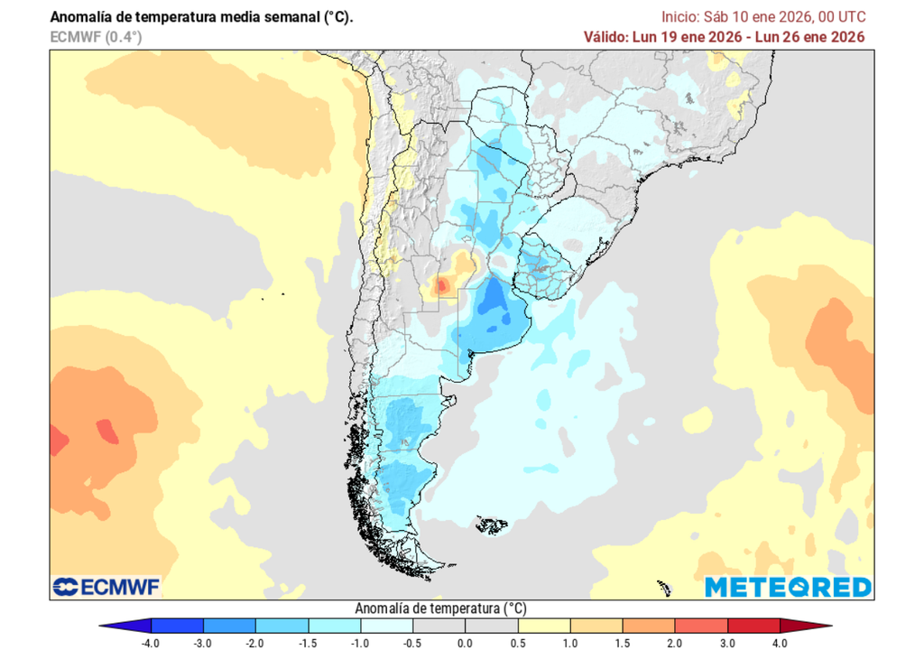 Pronóstico para la segunda quincena de enero 2026 en Chile, Meteored