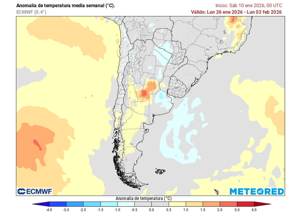 Pronóstico segunda quincena de enero 2026 en Chile, Meteored