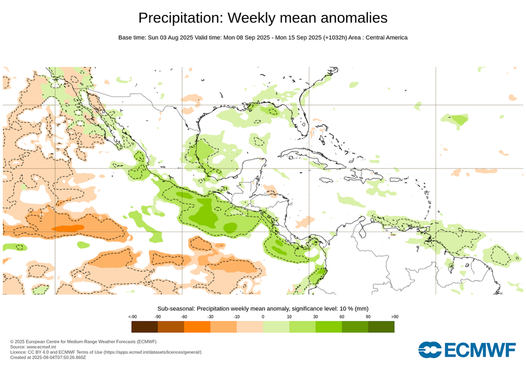 Pronóstico de anomalías de lluvias