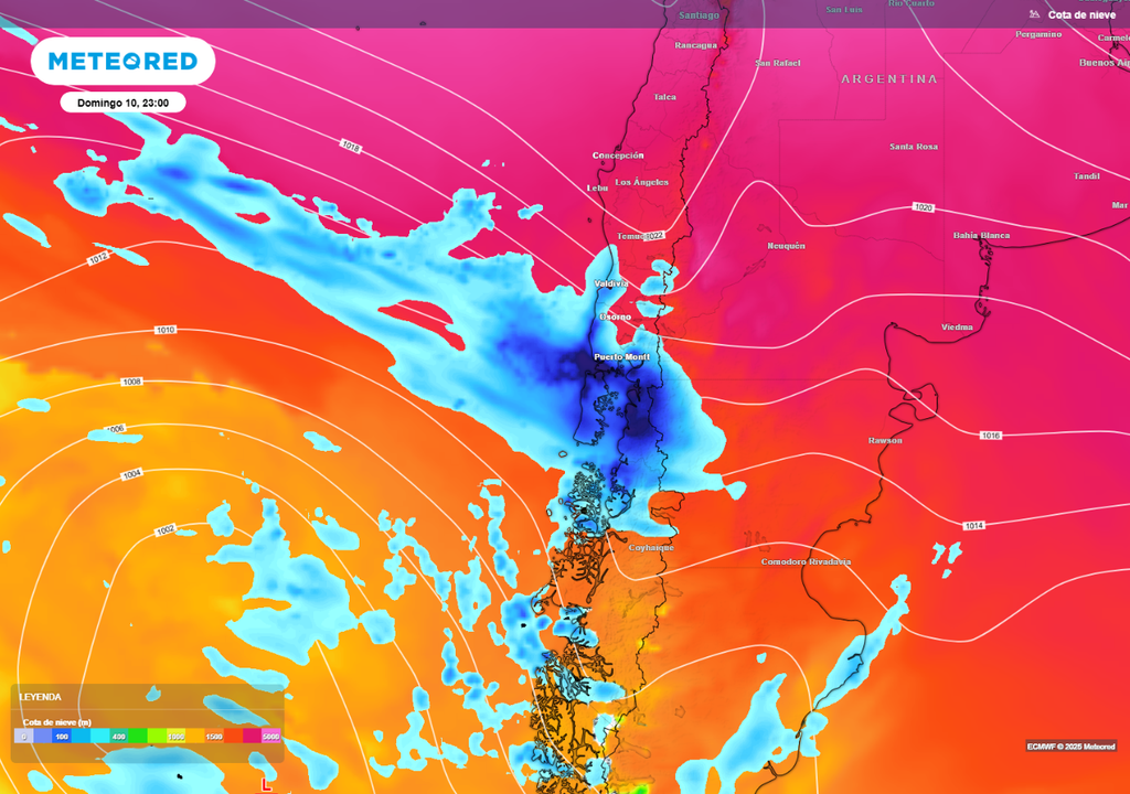 cota de nieve y lluvias