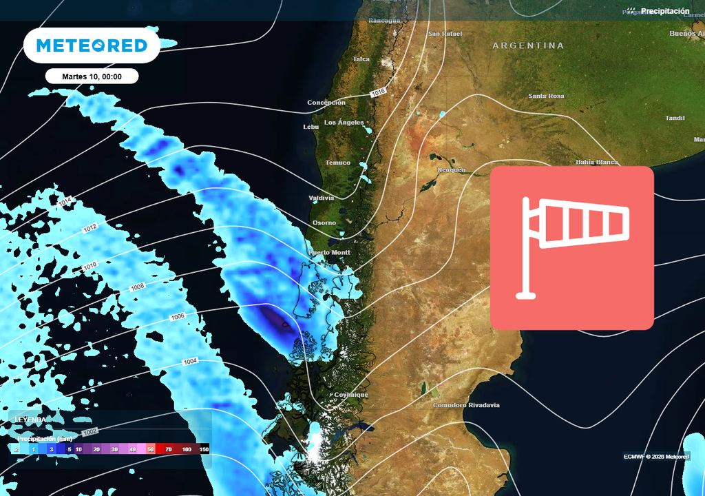 Nuevas lluvias y fuertes rachas de viento se pronostican para la zona centro sur de Chile.