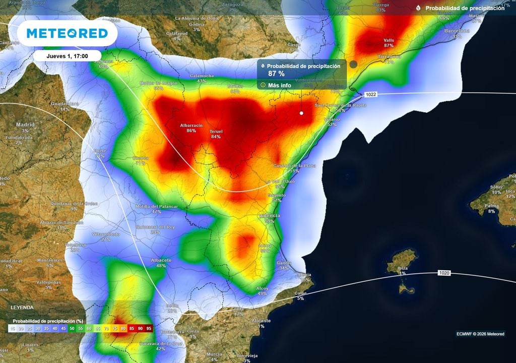 Las precipitaciones serán más intensas durante la tarde.