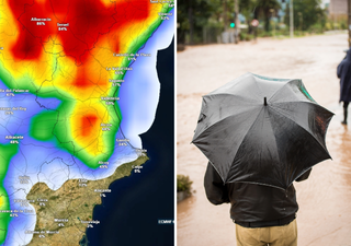 Lluvias de m&aacute;s de 150 l/m2: este jueves habr&aacute; tormentas muy intensas e inundaciones s&uacute;bitas en la Comunidad Valenciana