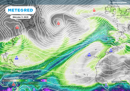 Lluvias en Espa&ntilde;a: el grueso del r&iacute;o atmosf&eacute;rico llegar&aacute; el mi&eacute;rcoles en esta franja horaria