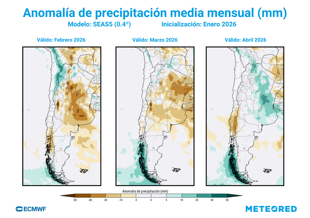 Lluvias dentro de lo normal en la Región Metropolitana son esperadas, según los datos del modelo del ECMWF.