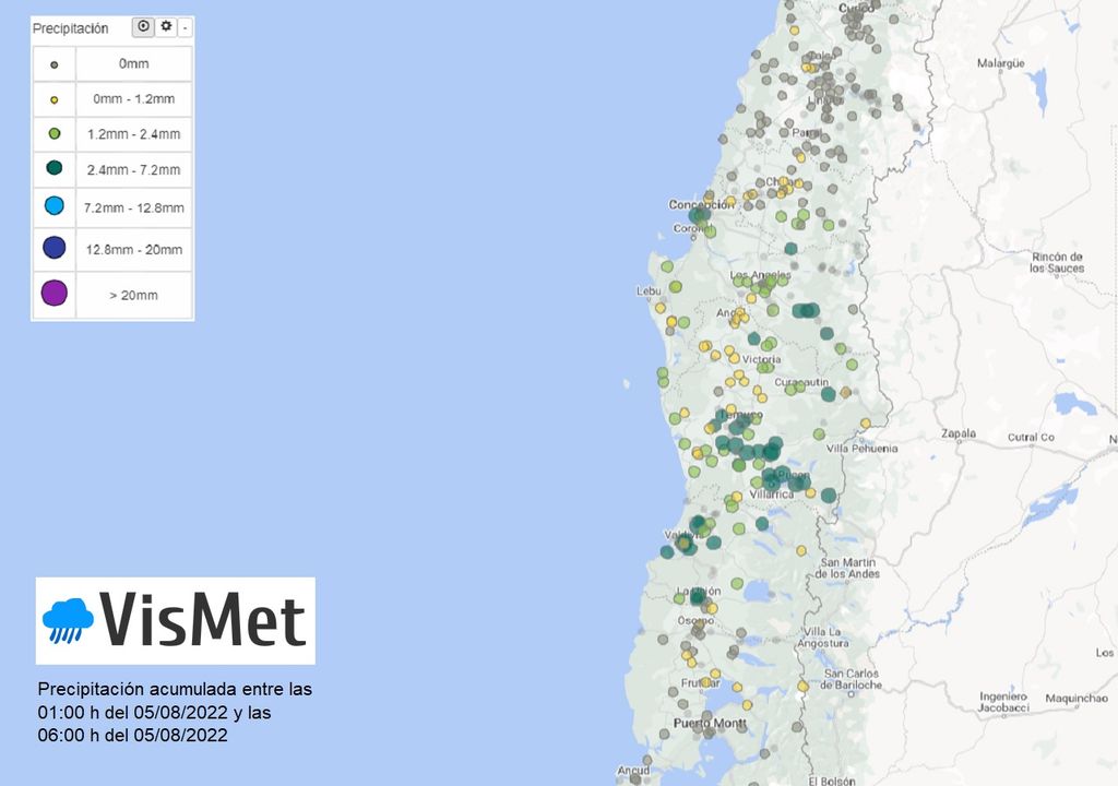 Precipitación acumulada; VisMet Precipitación acumulada; VisMet