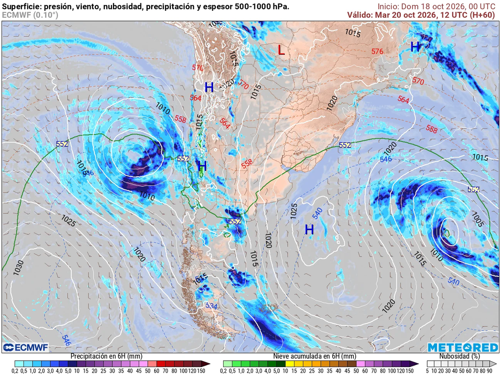 El sistema frontal ya estará sobre Chile central mostrando su mayor intensidad en el centro norte del país.