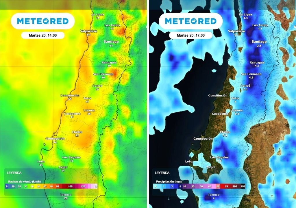 Durante el martes se espera lo más intenso de la tormenta en el centro norte del país.
