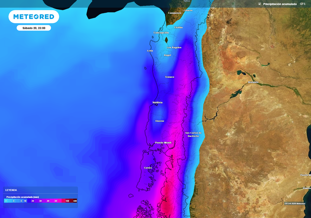 Las lluvias avanzarán hasta el límite del centro sur durante el día sábado.