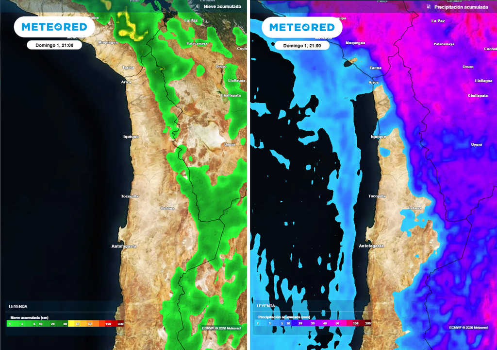 Se esperan varios centímetros de nieve acumulada en la cordillera del norte grande.