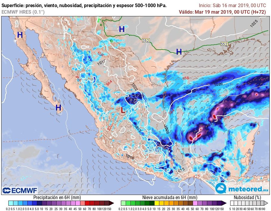 Pronóstico de lluvia para la tarde del lunes