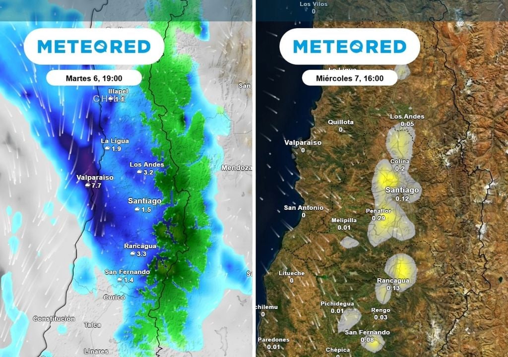 Lluvias y tormentas eléctricas Segundo pulso de lluvias el martes y probabilidad de tormentas eléctricas el miércoles en Santiago: las claves del modelo ECMWF.