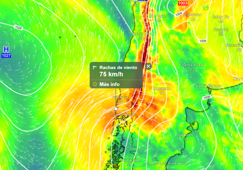 mapa de ráfagas de viento. mapa de ráfagas de viento.