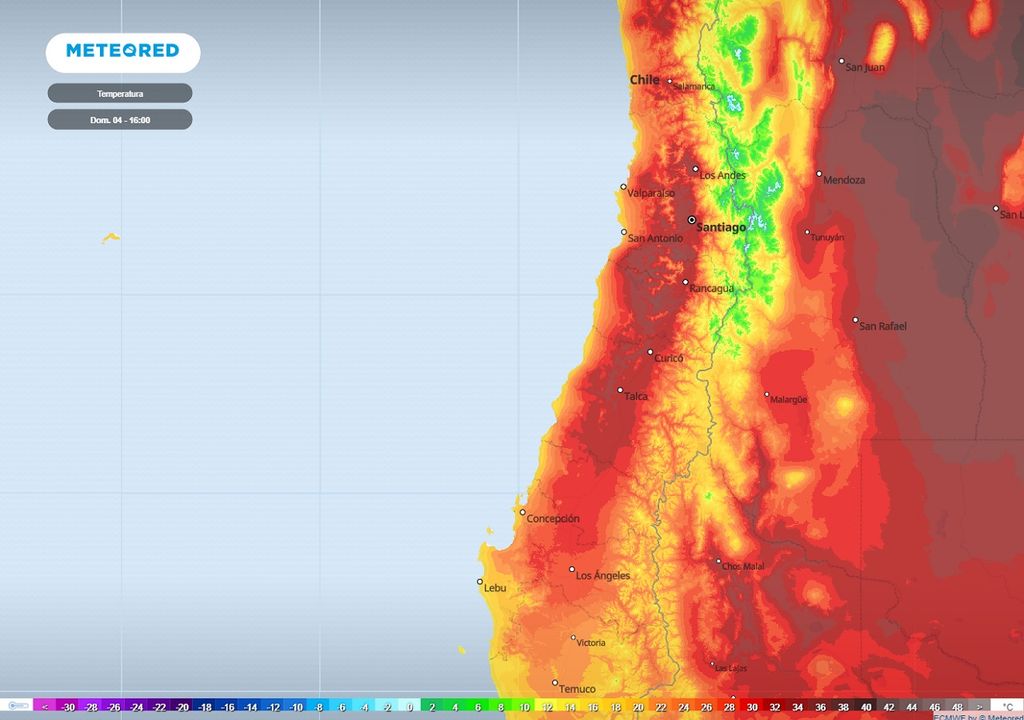 Temperaturas previstas; modelo ECMWF Temperaturas previstas; modelo ECMWF