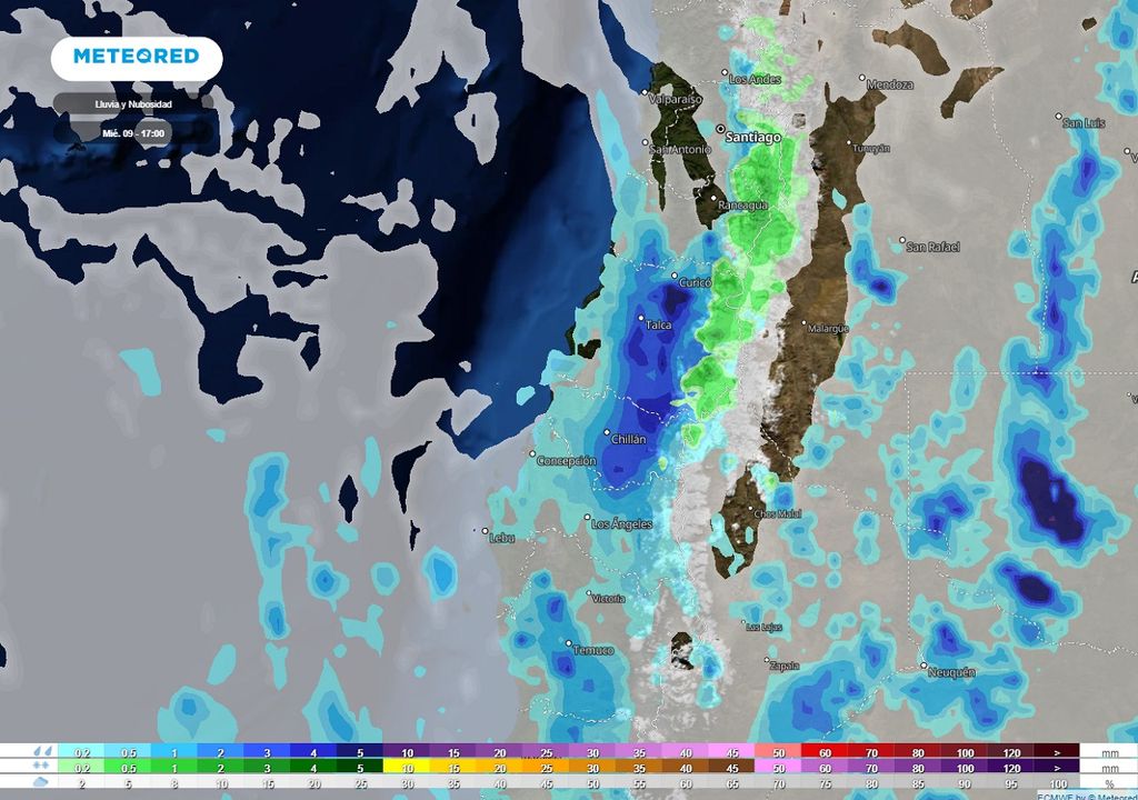 Precipitación y nubosidad prevista; modelo ECMWF Precipitación y nubosidad prevista; modelo ECMWF