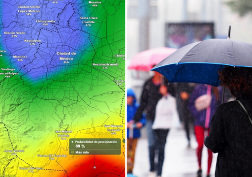 Lluvias puntuales fuertes y ambiente templado este mi&eacute;rcoles en CDMX: m&aacute;ximas de 23 &deg;C y acumulados superiores a 25 mm