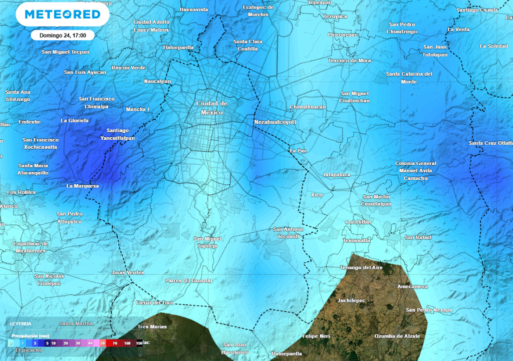 El acumulado de lluvias de este domingo 24 de mayo puede alcanzar de los 5 a 10 mm. El acumulado de lluvias de este domingo 24 de mayo puede alcanzar de los 5 a 10 mm.