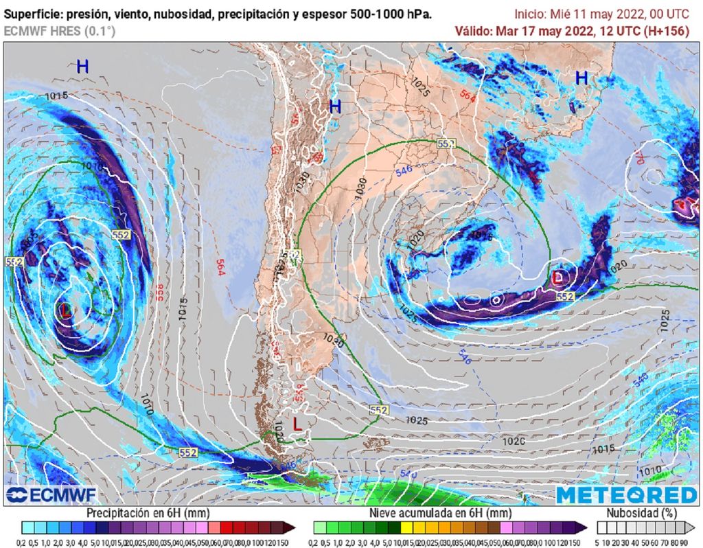 Precipitaciones previstas; modelo ECMWF Precipitaciones previstas; modelo ECMWF