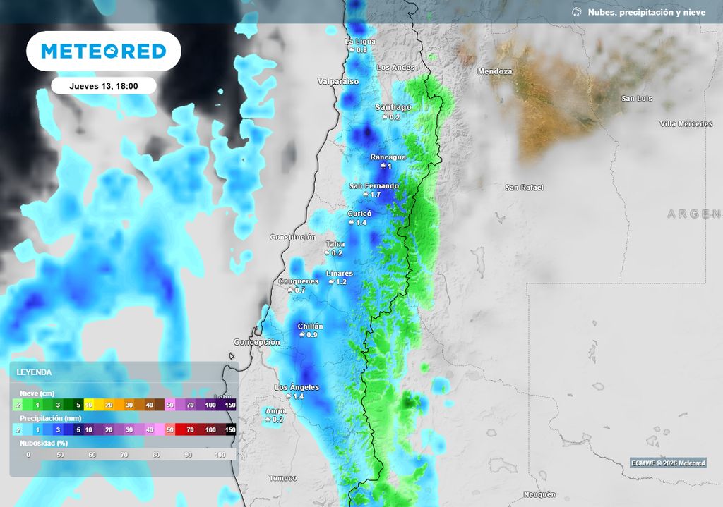 Las precipitaciones comenzarán durante el día jueves en la mañana, sin embargo lo más intenso será durante el jueves en la tarde.