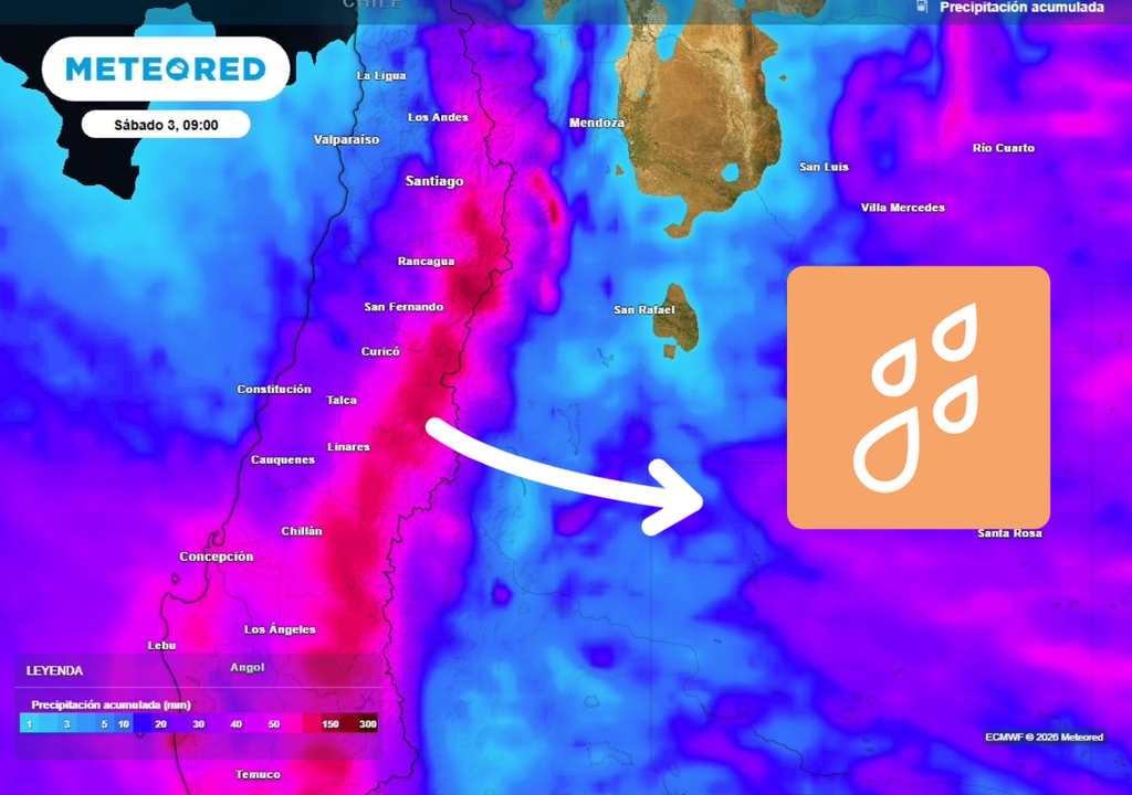 Esta semana se esperan acumulados totales que podrían bordear los 100 mm en la precordillera central.