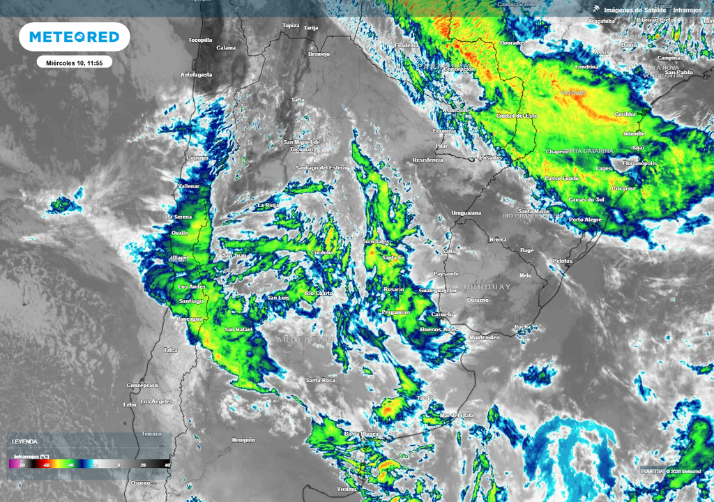 Argentina tiempo alerta Miércoles con abundante nubosidad en Argentina.