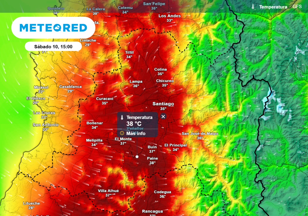 Temperaturas máximas GFS