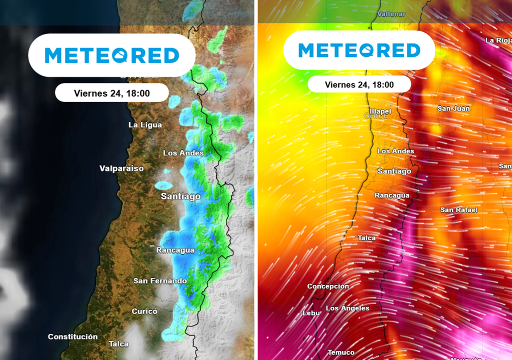 Modelo ECMWF prevé chubascos y nieve en cordillera, el viernes 24 será el día clave donde ocurran tras la llegada de una vaguada en altura.