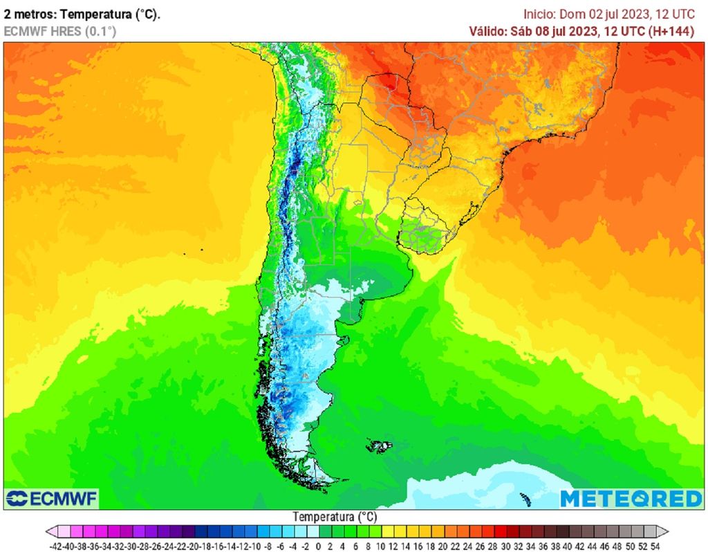 mapa mostrando la extensión de las heladas en Chile durante el próximo final de semana mapa mostrando la extensión de las heladas en Chile durante el próximo final de semana
