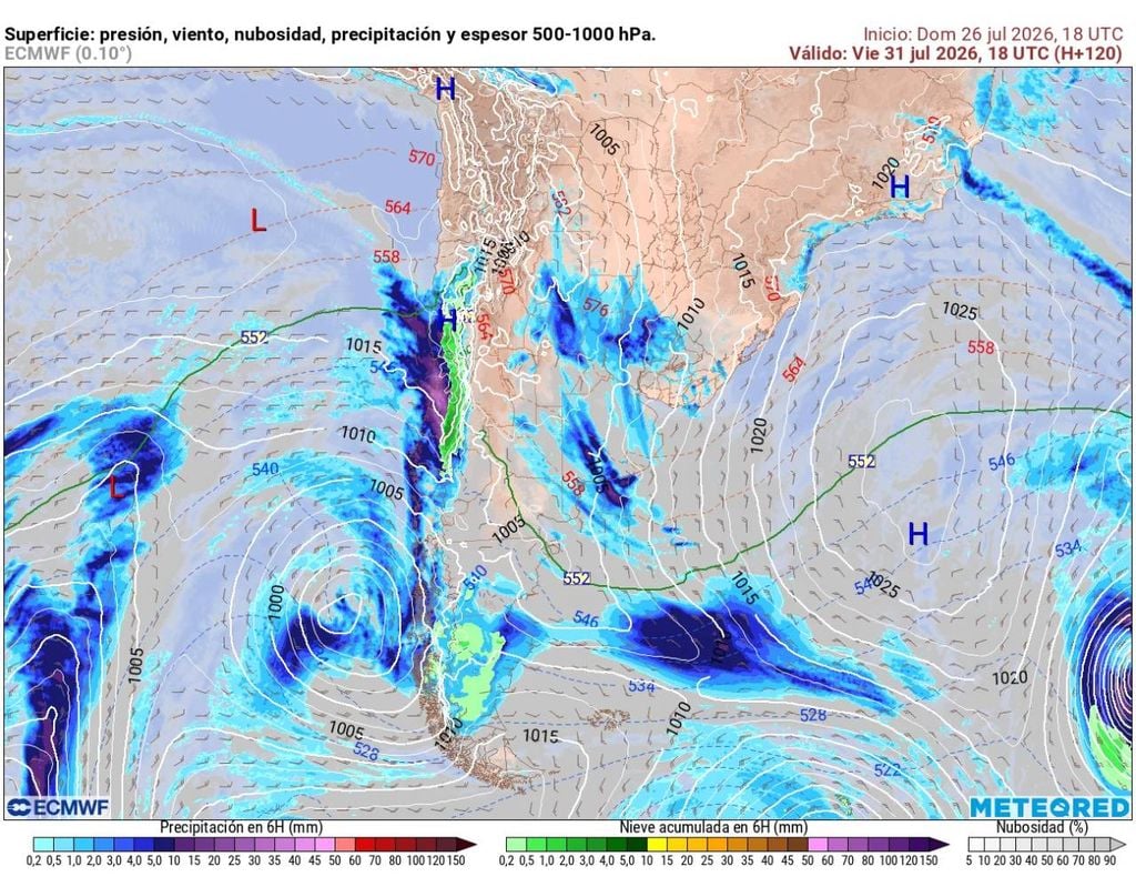 Desde el próximo viernes otro sistema frontal podría llegar a la Región Metropolitana extendiendo las lluvias durante varios días.