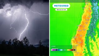 Lluvias y tormentas este lunes 26 en Chile central: el mi&eacute;rcoles volver&aacute;n los 27 &deg;C