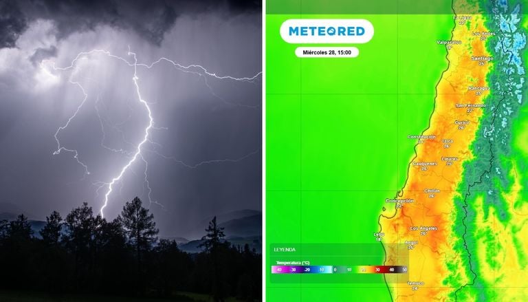Lluvias y tormentas este lunes 26 en Chile central: el mi&eacute;rcoles volver&aacute;n los 27 &deg;C