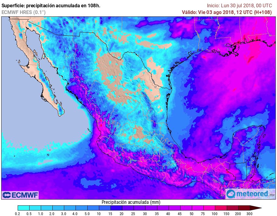 Modelo ECMWF de precipitaciones