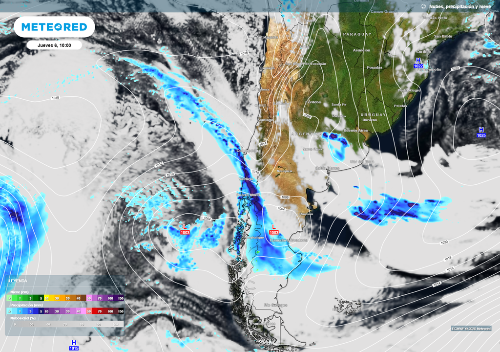 Sistema frontal previsto