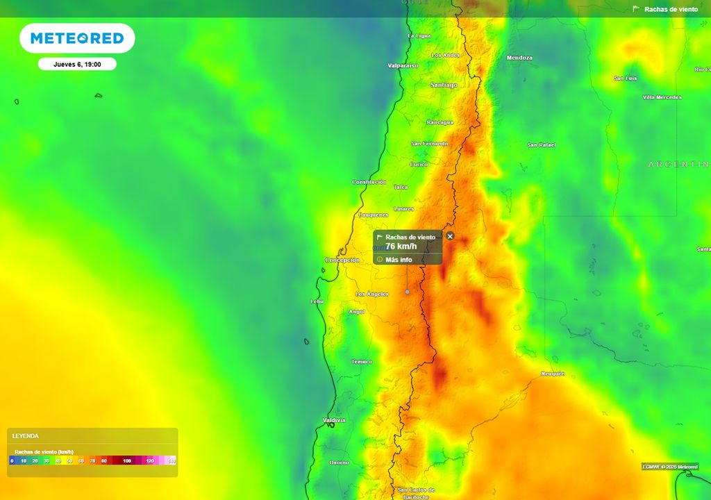 ráfagas de viento previstas