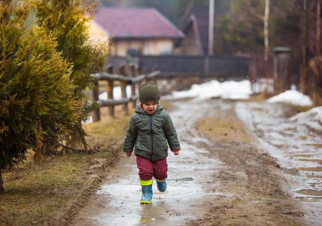 Boy in wellies