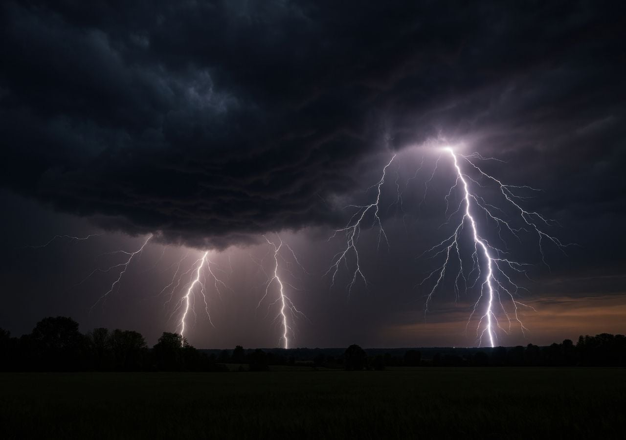 Noche de rayos, truenos y lluvias intensas en el sureste peninsular.