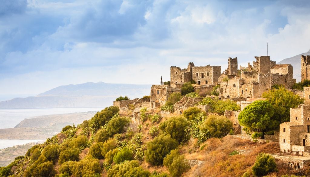 Casas torre en Vathia, en la península griega de Mani.