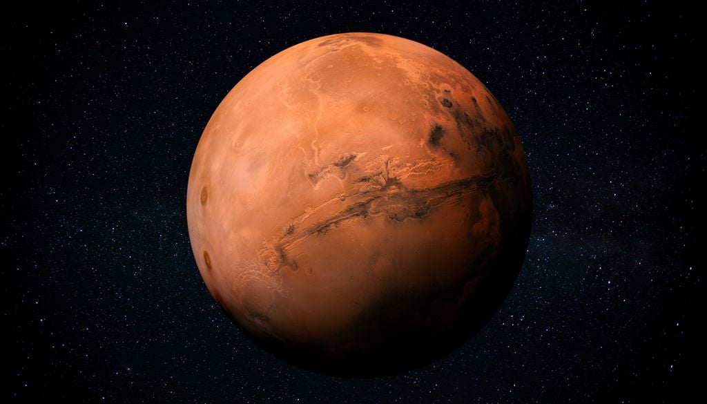 Marte, el planeta rojo, en una imagen proporcionada por la NASA.